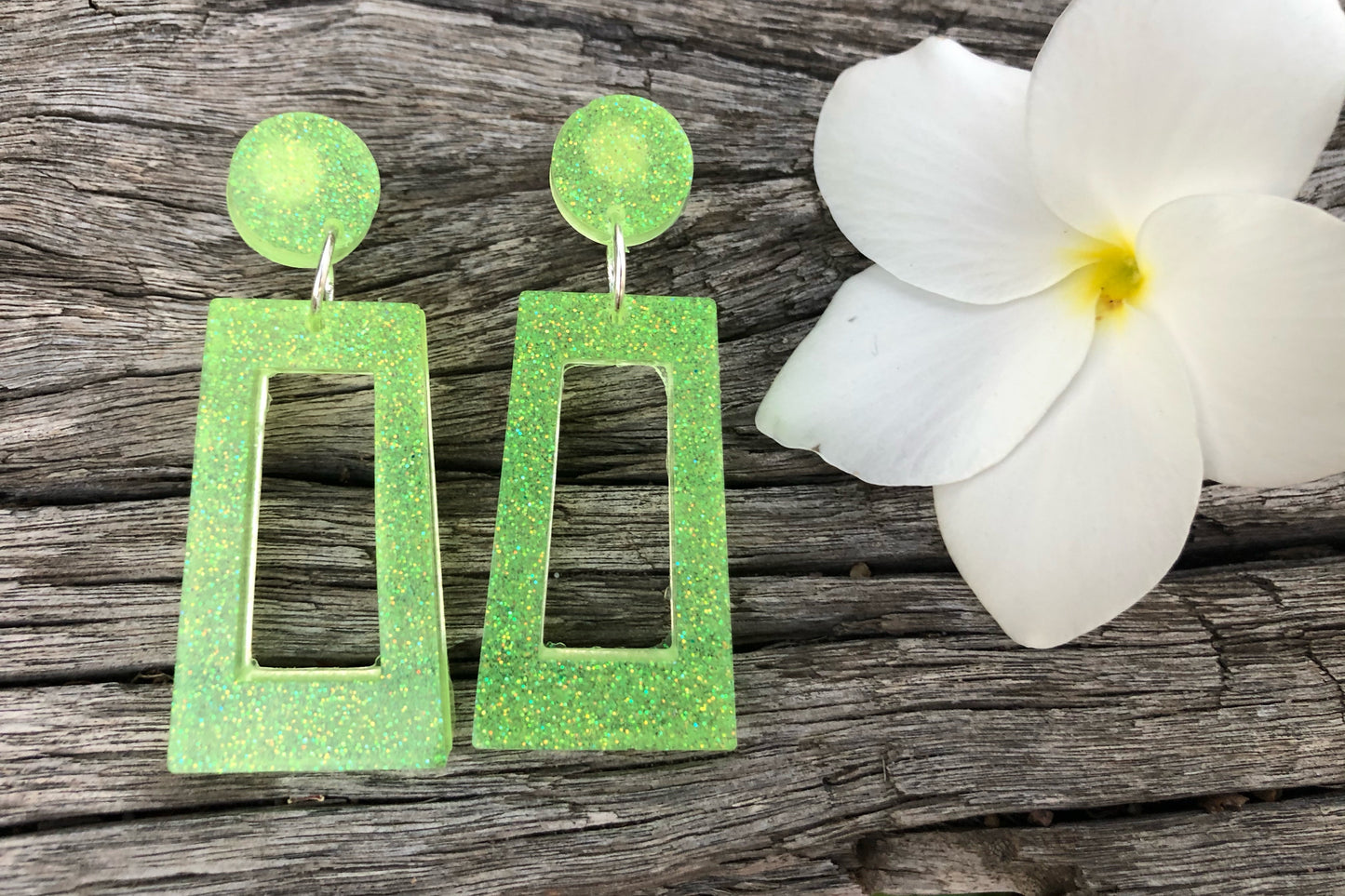 Fluro resin earrings