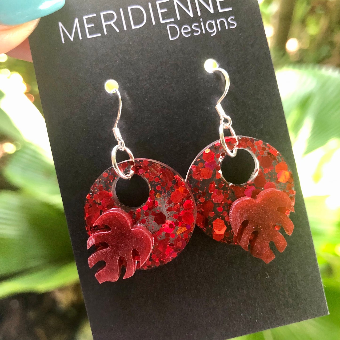 Red Resin Earrings