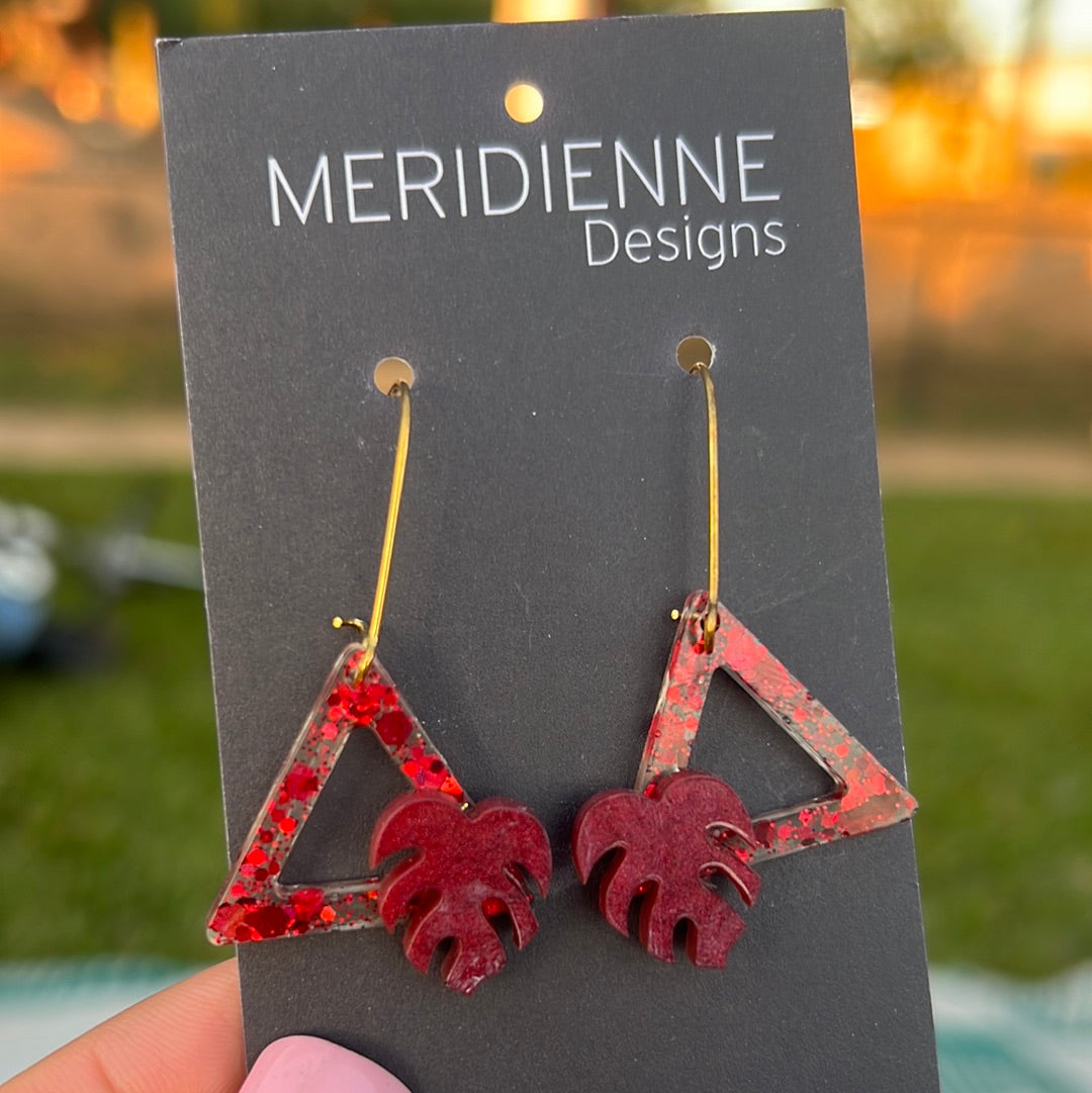 Red Resin Earrings