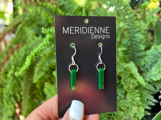 Maori - Mini Green Resin Earrings