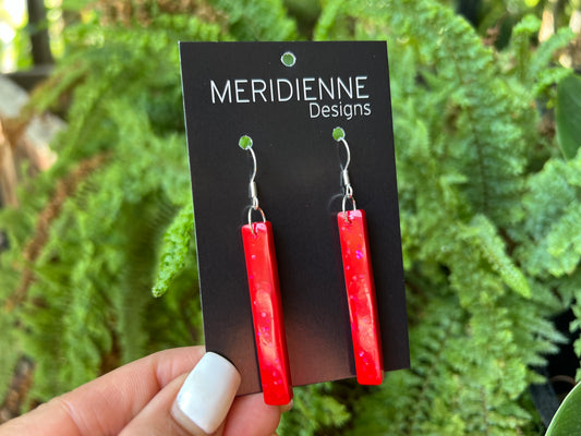 Maori - Red Resin Earrings