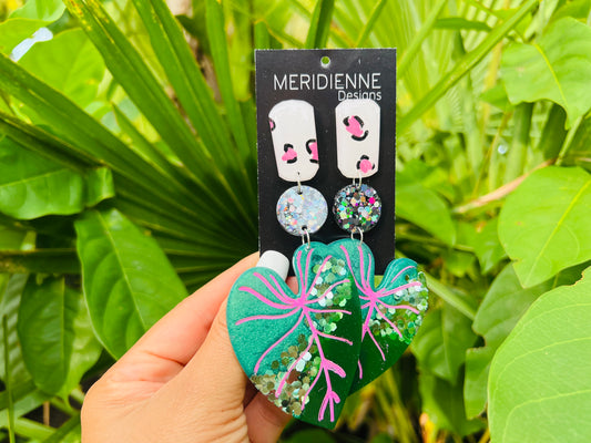 Caladium Leaf Resin Earrings - Icon Tropical