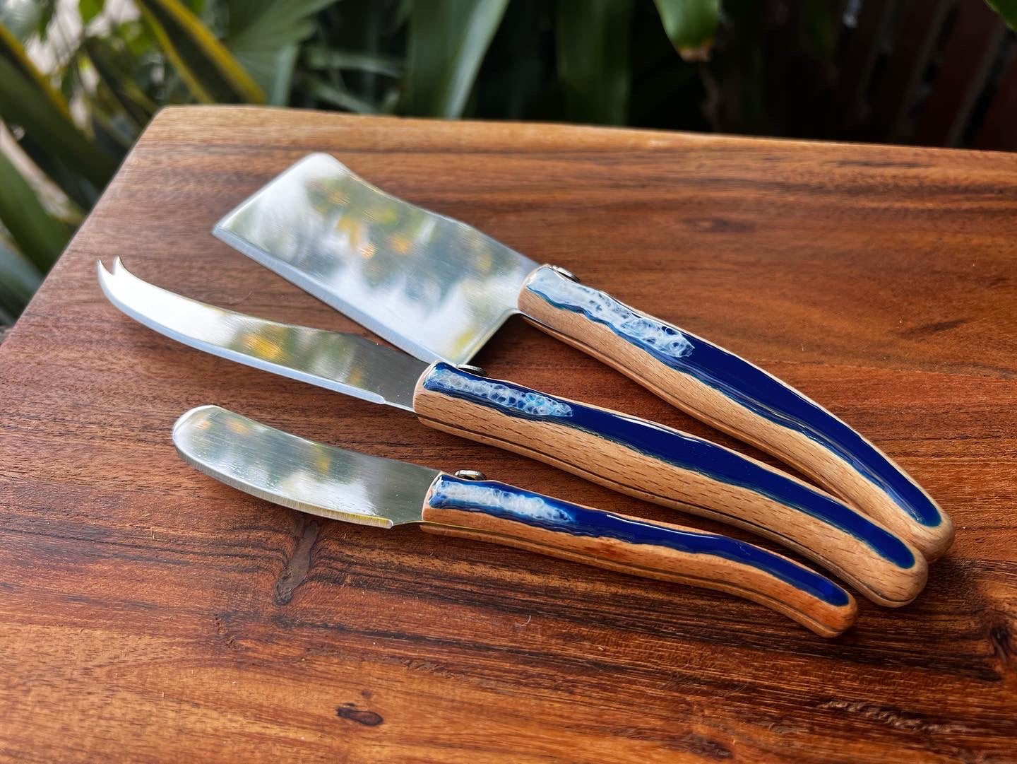 Cheese knife set - blue