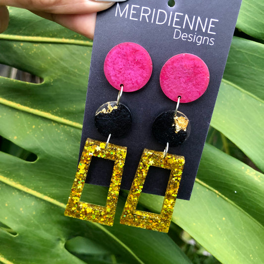 Gold Resin Earrings