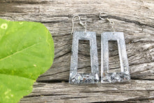 Load image into Gallery viewer, Silver Glitter Resin Earrings

