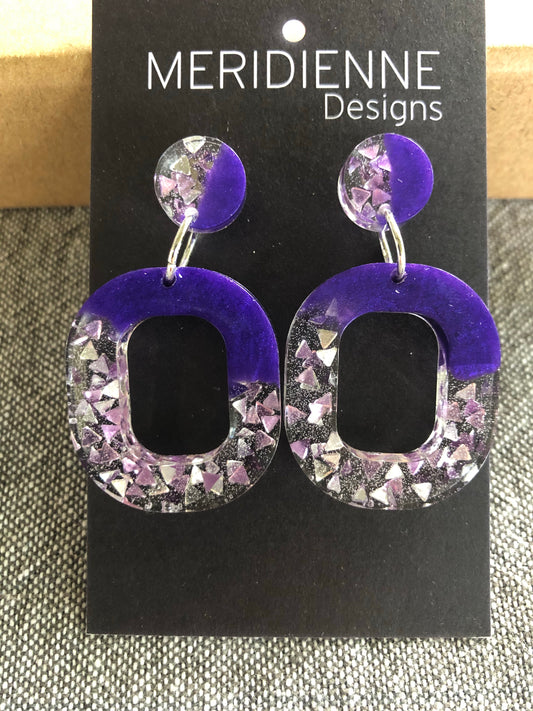 Purple Resin Earrings