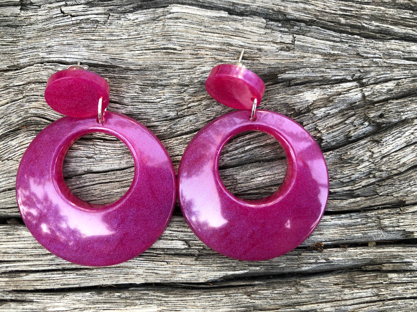 Pink Resin Earrings