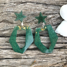 Load image into Gallery viewer, Emerald Resin Earrings
