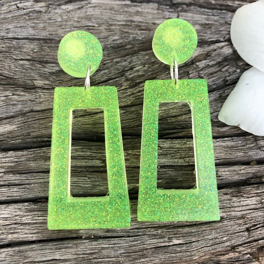 Fluro resin earrings