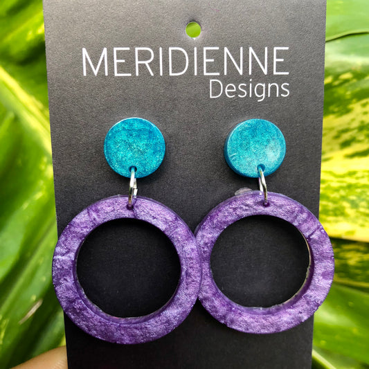 Purple Resin Earrings