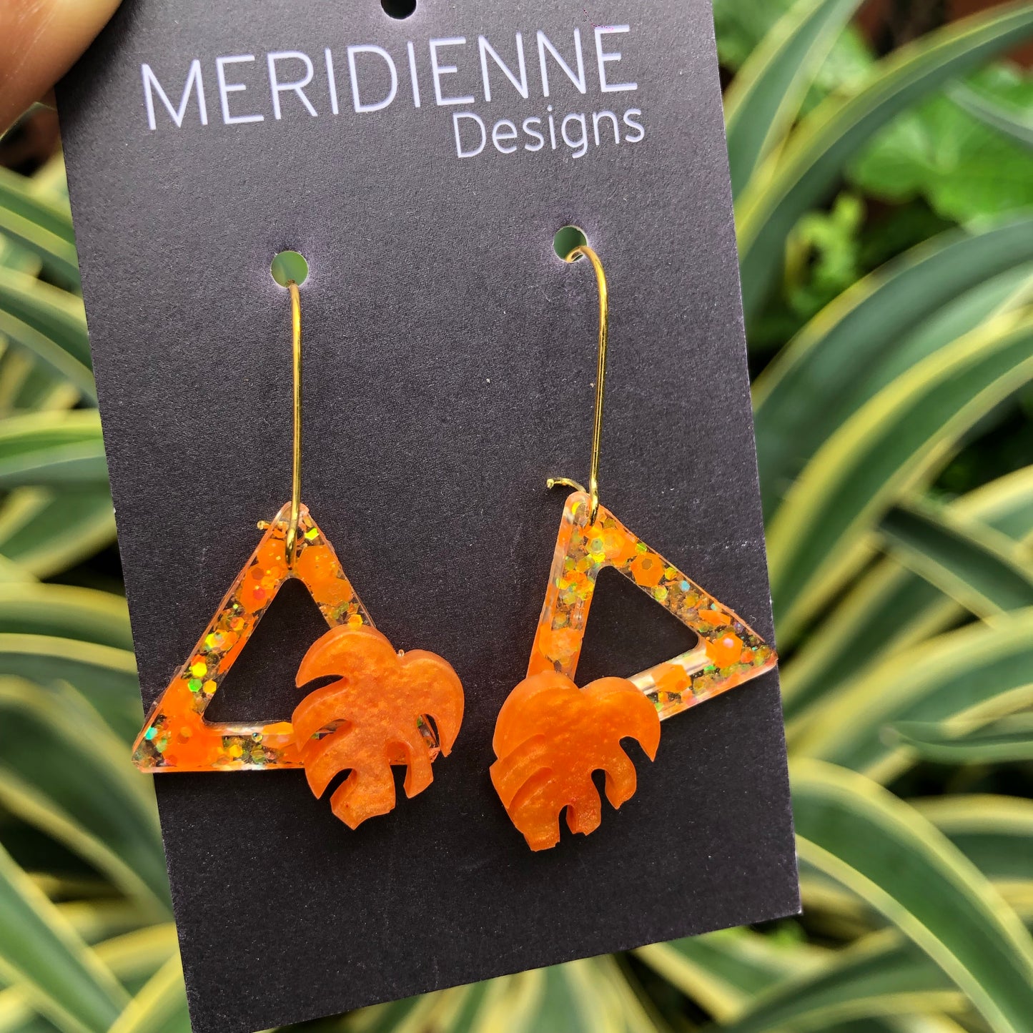 Orange Resin Earrings