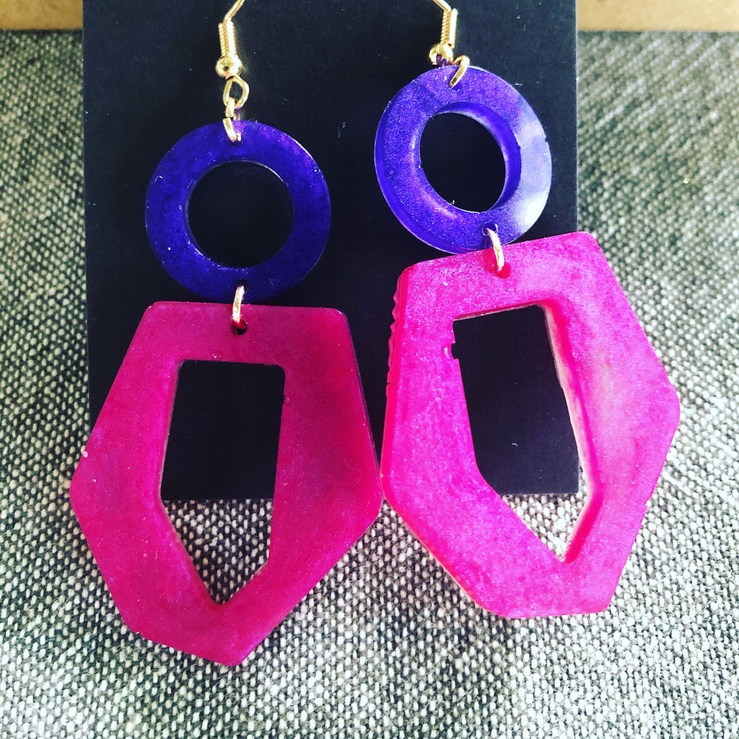 Pink Resin Earrings
