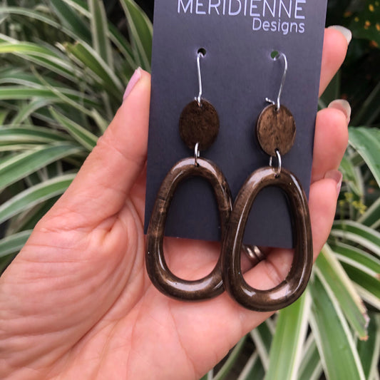 Brown Resin Earrings