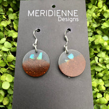 Load image into Gallery viewer, Opal Resin Earrings - small circle
