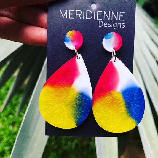 Patriot Colour Combo Resin Earrings