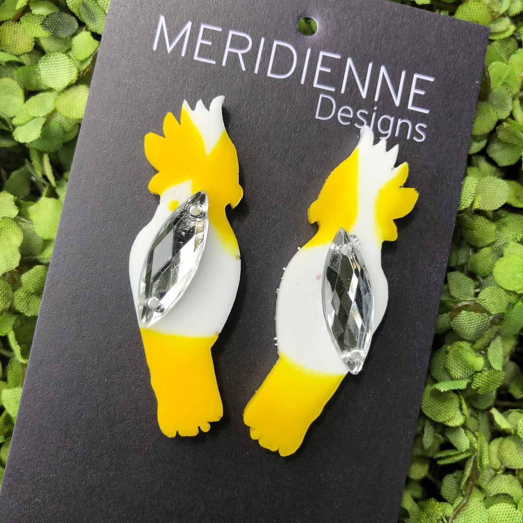 Pimped up - Cockatoo Bird Resin Earrings