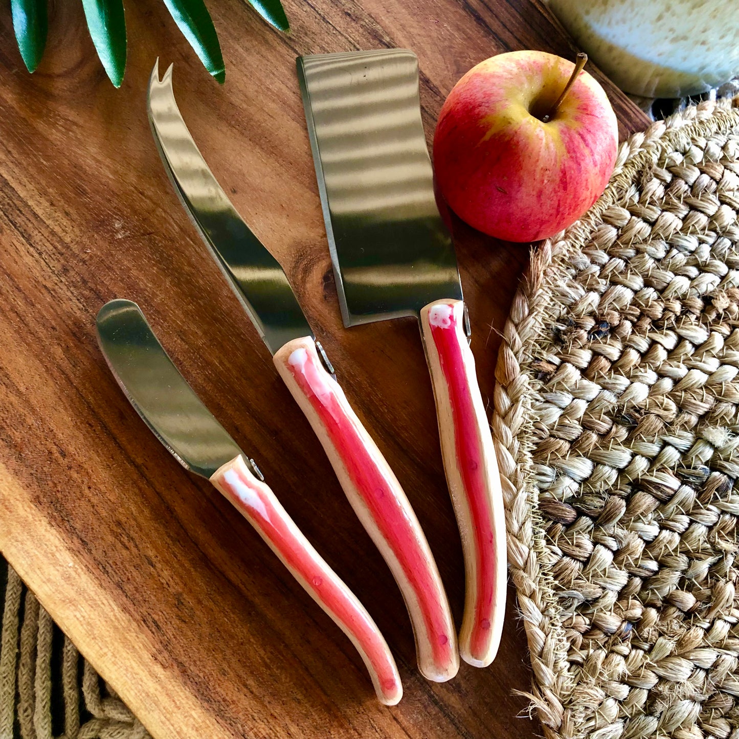 Cheese knife set - pink