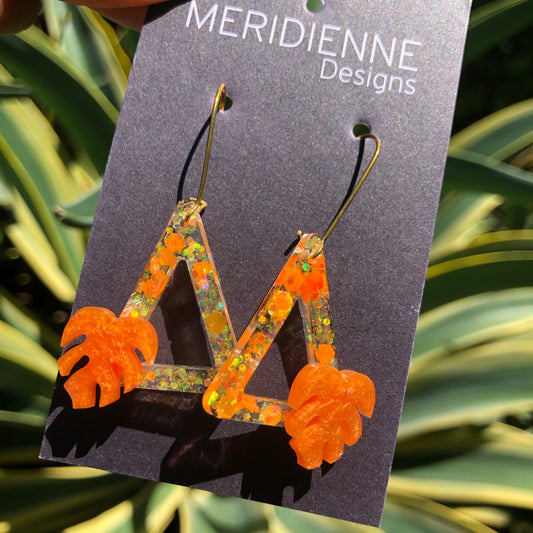 Orange Resin Earrings