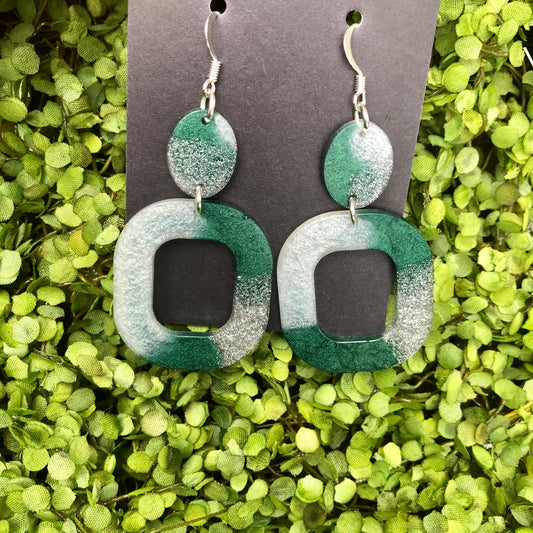 Emerald Resin Earrings