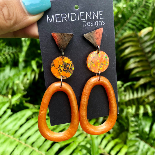 Orange Resin Earrings