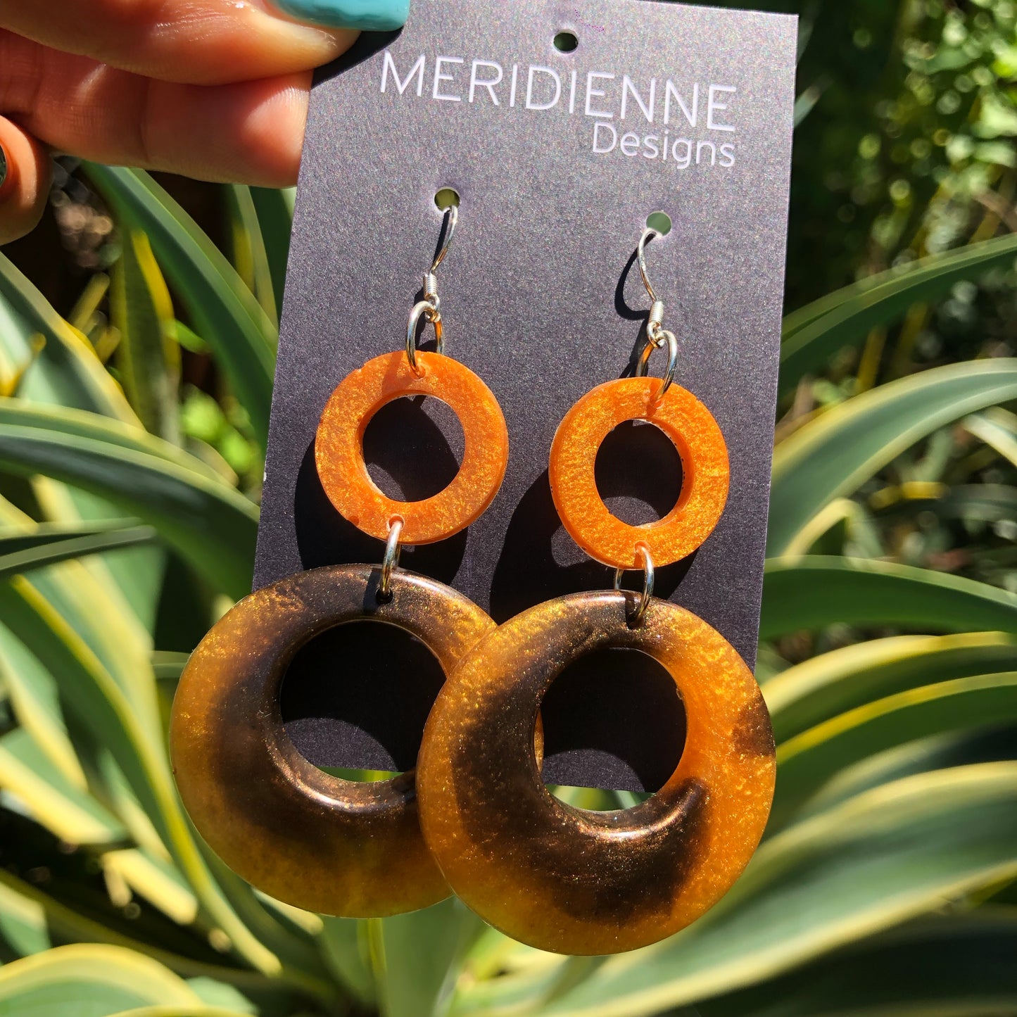 Earthy Brown Resin Earrings