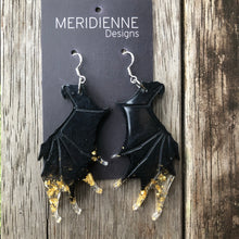 Load image into Gallery viewer, Bat Wing Resin - Black and Gold Foil
