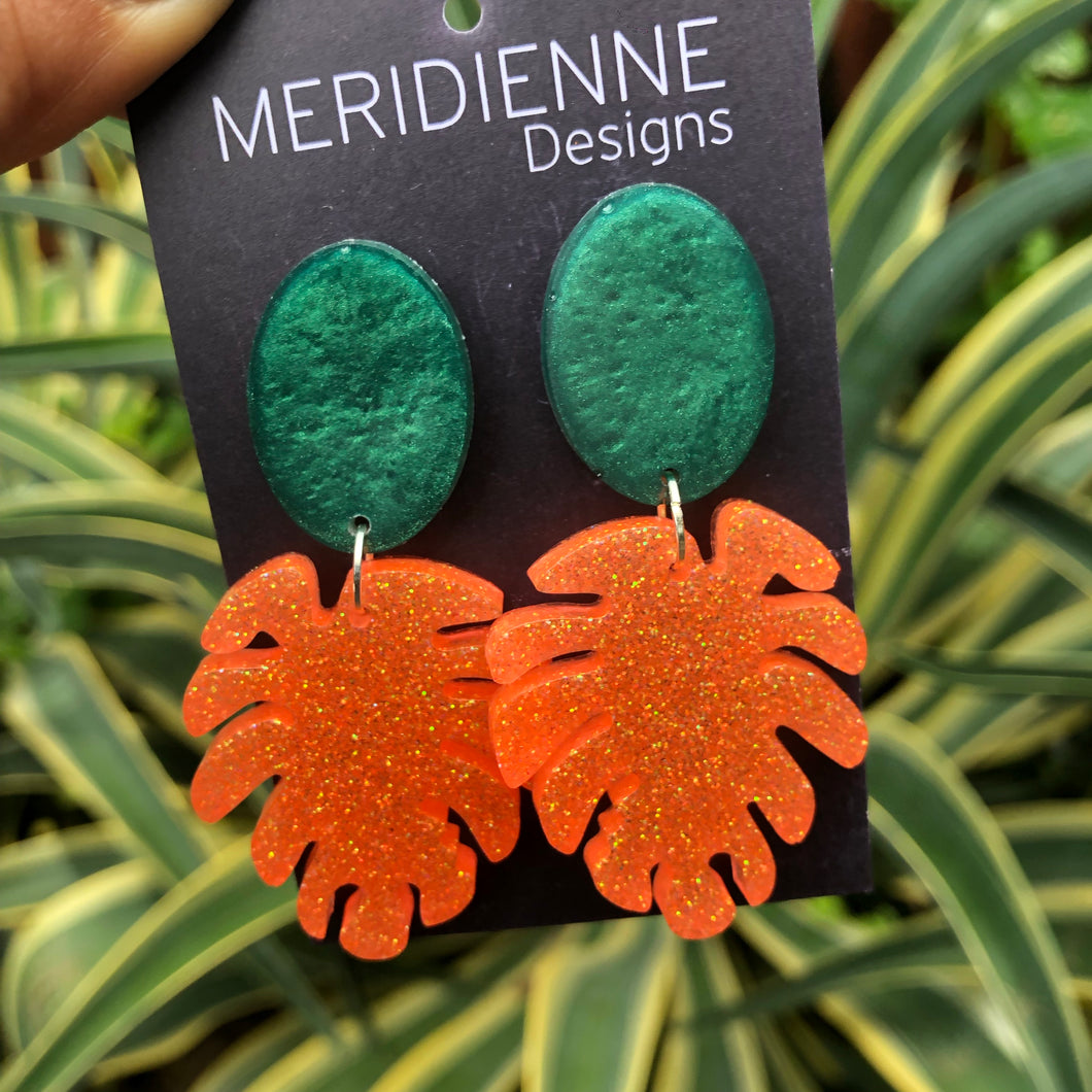 Orange Resin Earrings