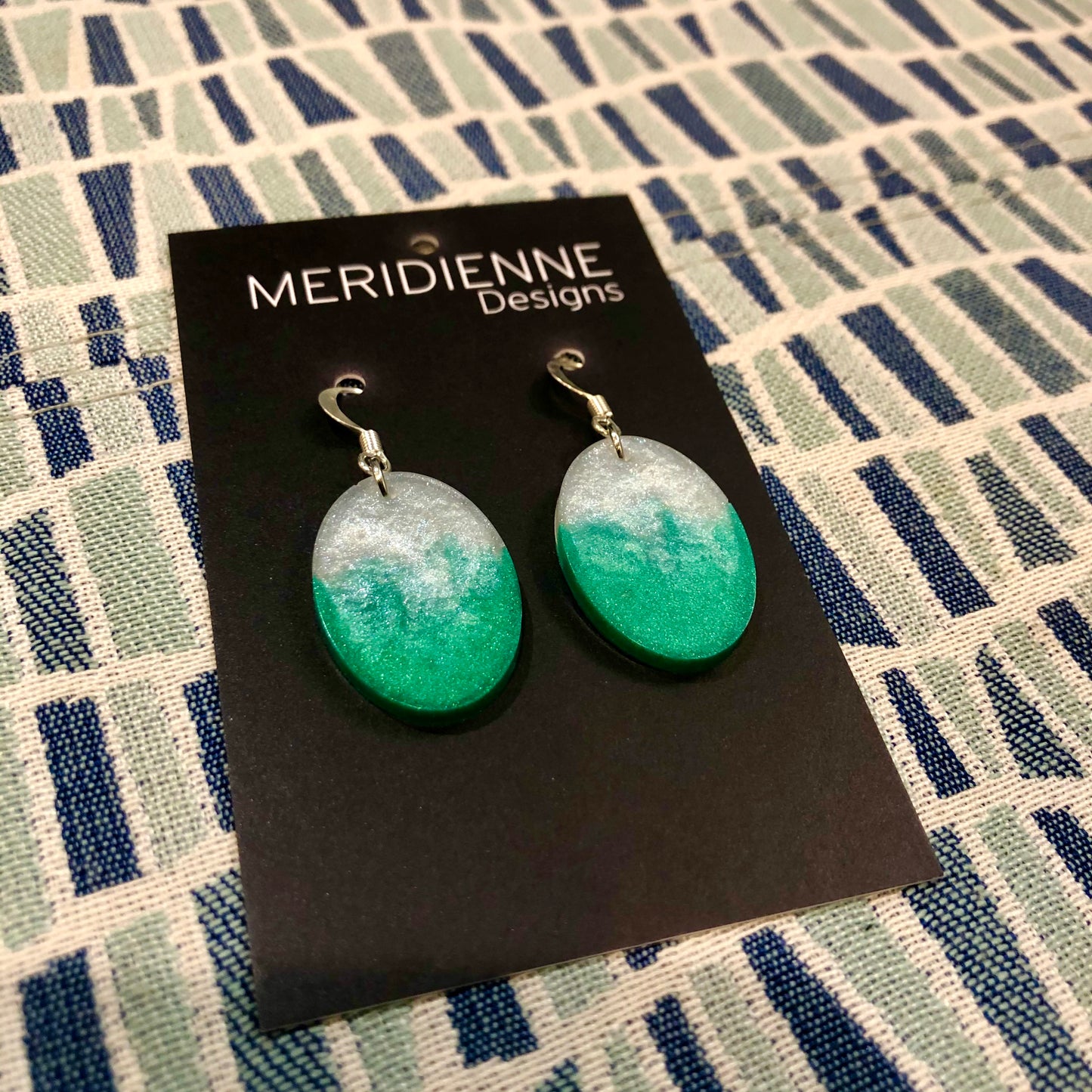 Turquoise & Pearl Resin Earrings