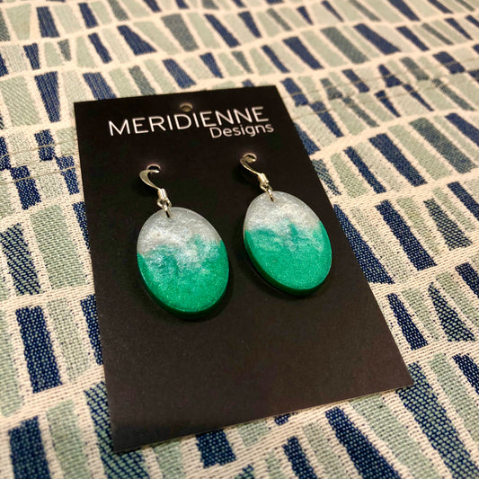 Turquoise & Pearl Resin Earrings