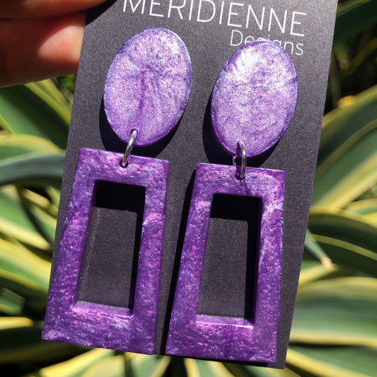 Purple Resin Earrings