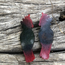 Load image into Gallery viewer, Red Tailed Black Cockatoo resin earrings
