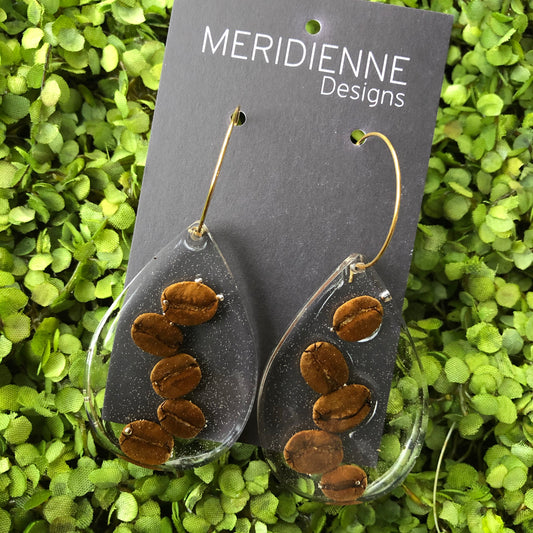 Coffee Bean Resin Earrings